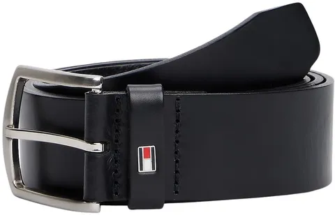 Tommy Hilfiger Uomo Cintura New Denton 4.0 Belt Cintura in Pelle, Nero (Black), 105 cm