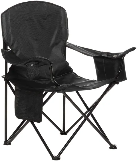 Amazon Basics Sedia da campeggio con tasca termica, Imbottita, X-Large, Nero