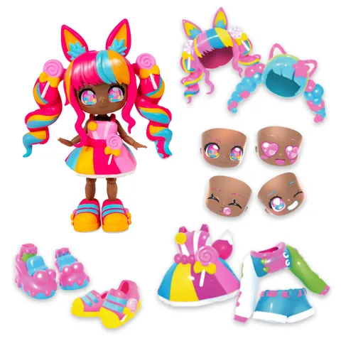 Animakii Bambola personalizzabile - Bandai HEA26351 - Lecca-lecca e gomma da masticare