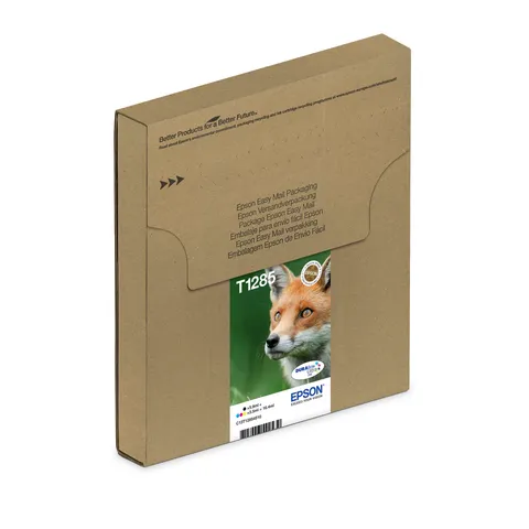 Epson T128 Serie Volpe Cartucce per stampante a getto d'inchiostro DURABrite Ultra, Multipack 4 colori (Nero, Ciano, Magenta, Giallo), Formato Standard, Stampe casa/ufficio, Confezione EasyMail
