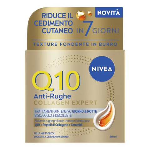 Nivea Q10 Collagen Expert Trattamento Intensivo Giorno & Notte 50 ml, Crema Collagene