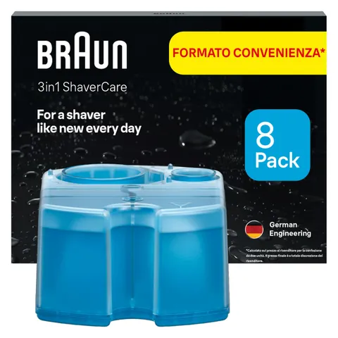 Braun Shavercare 3in1 Ccr 8 Cartucce di Ricarica Originali per Stazione Smartcare