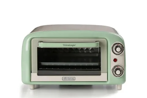 Ariete 3919 Forno Elettrico Vintage, 800W, Capacità 10L, Doppio vetro, Retrò, Verde