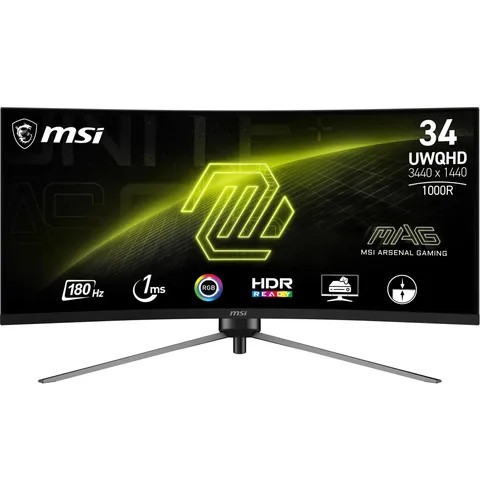 MSI MAG 345CQR Monitor Gaming Curvo da 34" Uwqhd - Pannello VA Rapid da 1500R 3440 x