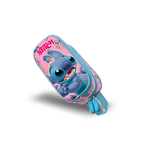 Disney Lilo e Stitch Surprise-Astuccio 3D Doppio, Blu, 22 x 10 cm