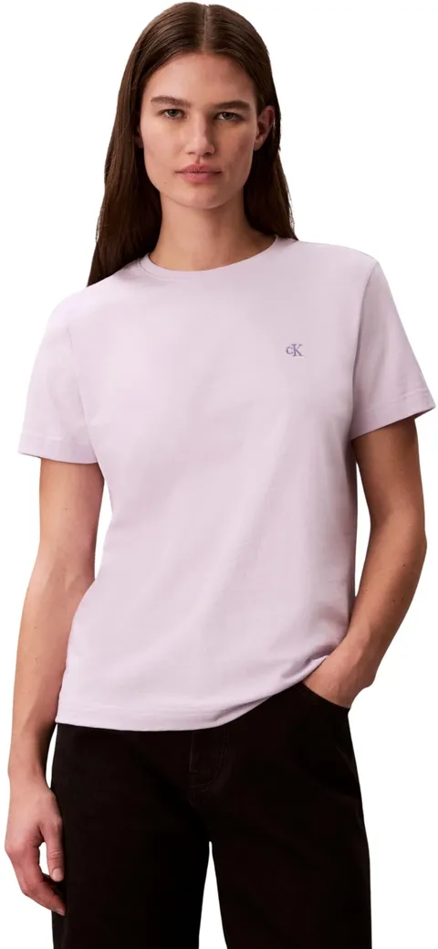 Calvin Klein Donna T-Shirt Maniche Corte Archive Jersey Tee con Scollo Rotondo, Viola