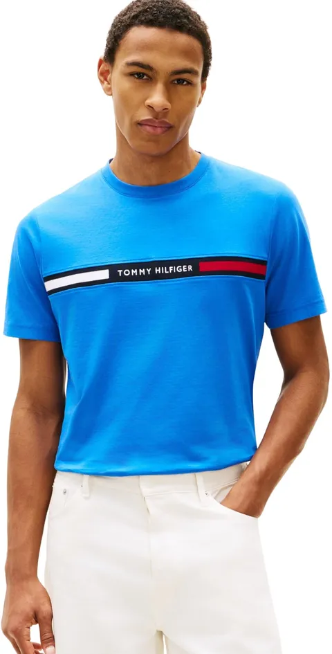 Tommy Hilfiger Uomo T-Shirt Maniche Corte Scollo Rotondo, Blu (Blue Orbit), S