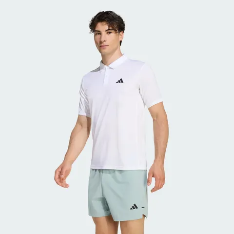 adidas Uomo Workout Essentials Base Polo Shirt, White, M