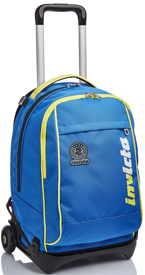 Invicta Trolley Scuola Sganciabile New Tech, Blu, 3 in 1 Spallacci per uso zaino, Zaino