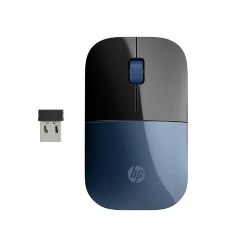HP Z3700 Mouse Wireless, Sensore Preciso, Tecnologia LED Blue, 1200 DPI, 3 Pulsanti, Rotella Scorrimento, Ricevitore USB Wireless 2.4 GHz Incluso, Design Pratico e Confortevole, Lumiere Blue