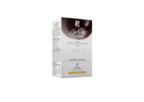 Bionike Shine On - Trattamento Colorante N.4 Castano, Kit Tinta per Cute Sensibile Senza
