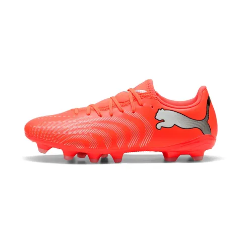 PUMA Future 9 Play FG/AG, Scarpe da Calcio Unisex Adulto, Rosso Brillante Bianco Nero