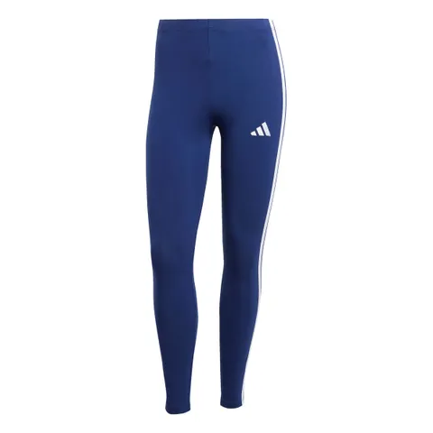 adidas Donna Essentials 3-Stripes Cotton Leggings Tights, Dark Blue/White, XL