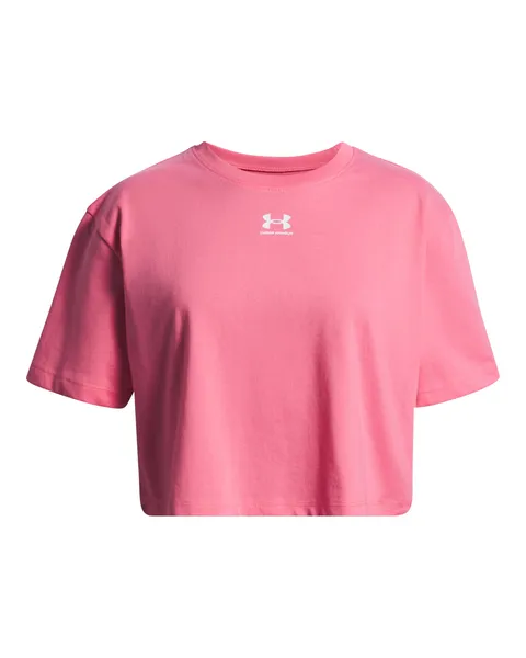 Under Armour Bambina Rival Short Sleeve, Maglietta Manica Corta Morbida e Comoda, T-Shirt Sportiva Traspirante per Allenamento, educazione Fisica e Atletica Leggera,Super Pink/White,YMD