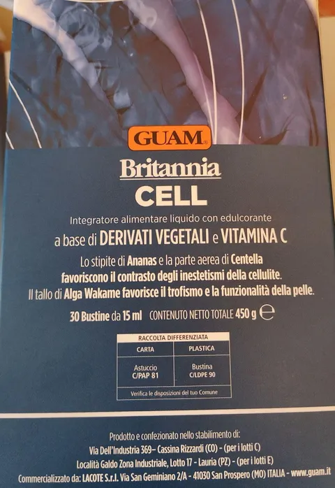 Guam Britannia Cell integratore alimentare 30 bustine da 15 ml gusto ananas