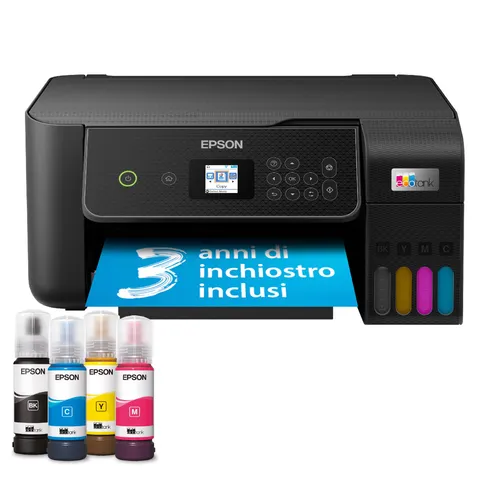 Epson EcoTank ET-2870 Stampante con Serbatoi D’inchiostro | Stampa a Casa Alti Volumi | Wi-Fi | A4 | Stampa, Copia, Scansione | Display LCD 3.7 cm | 3 Anni D'Inchiostro Inclusi
