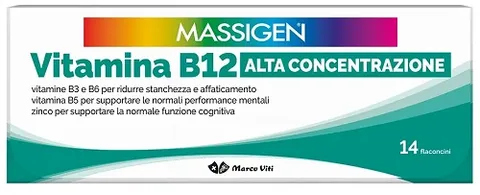 Massigen - Vitamina B12 Alta Concentrazione, Integratore Alimentare con Zinco e Vitamine