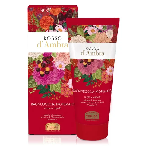 Helan, Rosso d'Ambra - Shampoo e Bagnoschiuma Naturale Corpo e Capelli, Docciaschiuma