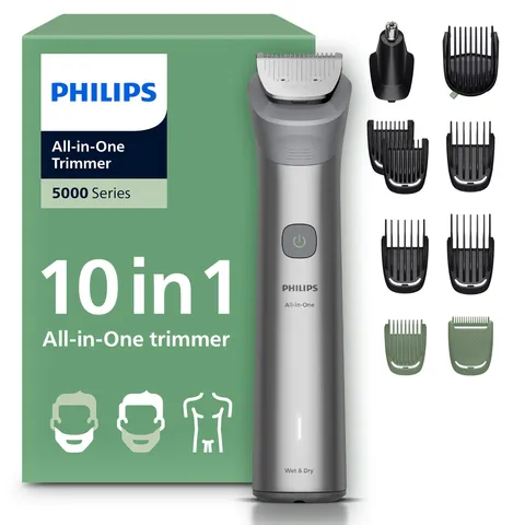 Philips Rifinitore All-in-one Multigroom Serie 5000 10 in 1 - Rifinitore per barba