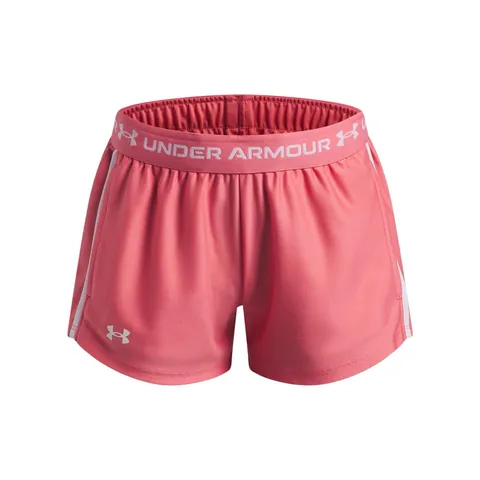 Under Armour Bittersweet - Pantaloncini da Bambina G Tech Play Up, Colore: Rosa/Bianco, 86, Bittersweet Rosa/Bianco, 86