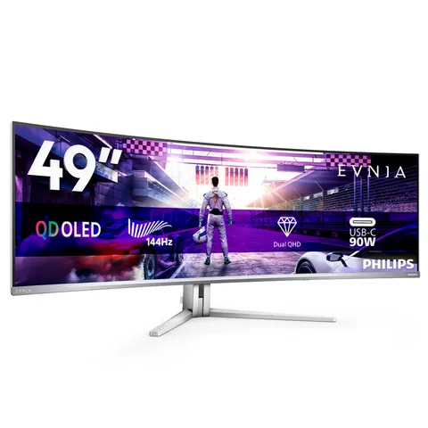 Philips Monitor 49M2C8900L 48.9" Curvo 5120x1440, DQHD, 144Hz, QD-OLED Panel, 0.03ms GtG