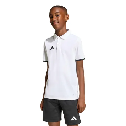 adidas Unisex - Bambini e Ragazzi Entrada26 Polo Kids Shirt, White/Black, 5-6 Years