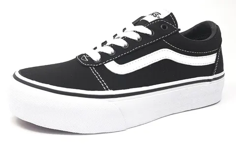 Vans Ward Platform, Scarpe da ginnastica, Bambine e ragazze, (Canvas) Black/White, 34 EU
