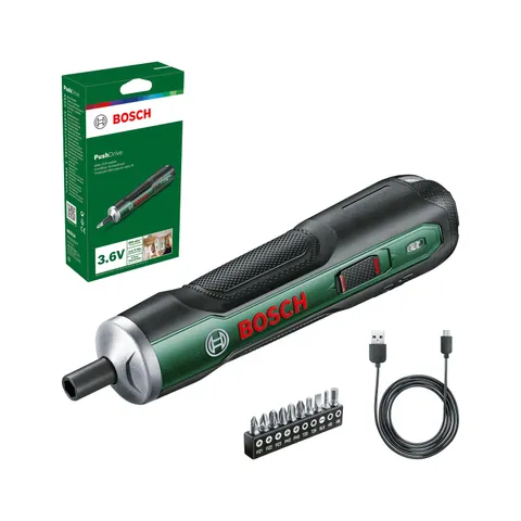 Bosch Home and Garden Cacciavite a batteria PushDrive Starter Set (3,6V; 1,5Ah; 5,0 Nm;