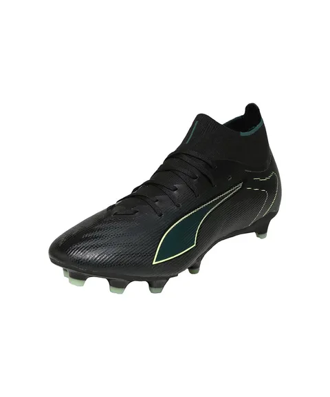 PUMA Ultra 6 Match+ FG/AG - Scarpa da Calcio Unisex, Colore: Nero/Verde Chiaro, Taglia