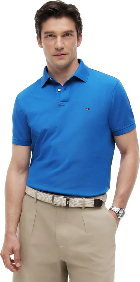 Tommy Hilfiger Uomo Maglietta Polo Maniche Corte 1985 Regular Fit, Blu (Blue Orbit), S