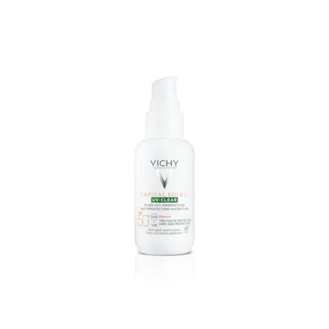 Vichy Capital Soleil, UV-Clear SPF 50+, Fluido Anti-Imperfezioni, Per Pelli Miste e