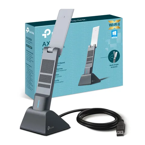 TP-Link Archer TX50UH Adattatore USB Wi-Fi 6 AX3000Mbps Dual Band, Antenne ad Alto Guadagno, USB 3.0, Beamforming, OFDMA, MU-MIMO, WPA3, Compatibile con Windows 10/11