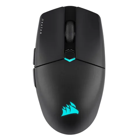 Corsair KATAR ELITE WIRELESS Mouse Gaming - Peso Piuma, Sensore Ottico MARKSMAN 26.000 DPI, Inferiore a 1 ms Connessione SLIPSTREAM WIRELESS, Batteria Ricaricabile fino a 110 Ore di Autonomia - Nero