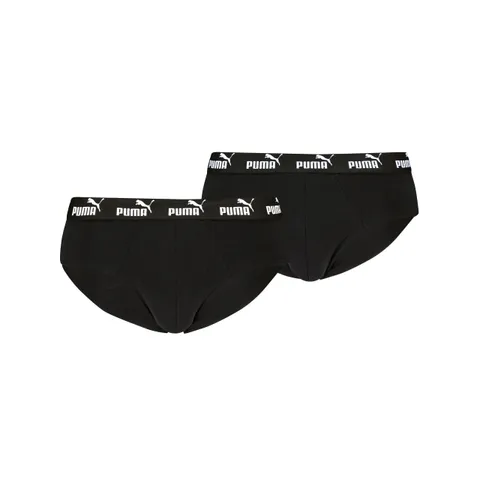 PUMA Men's Elements Brief, Black, S (2er Pack)