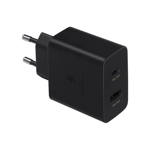 Samsung EP-TA220N Power Adapter Duo Caricabatterie Due porte 35W, USB-C, USB-A, Nero