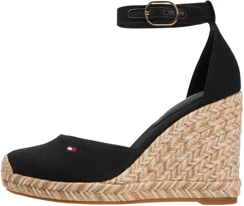 Tommy Hilfiger Espadrillas Espad con zeppa alta da donna a punta chiusa FW0FW09225 con zeppa, nero (nero), 40