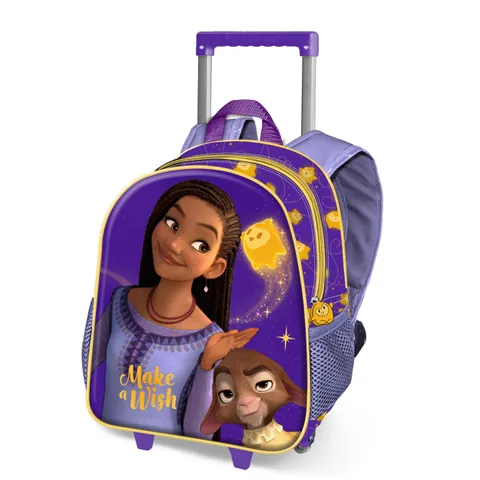 Disney Wish Star-Zainetto 3D con Ruote Piccolo, Lilla, 26 x 34 cm, Capacità 12,5 L