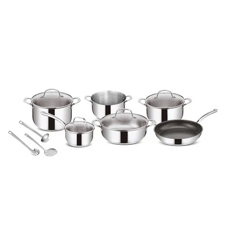 Lagostina Evelia Set di Pentole Induzione, Gas e Forno in Acciaio Inox 18/10, 13 Pezzi