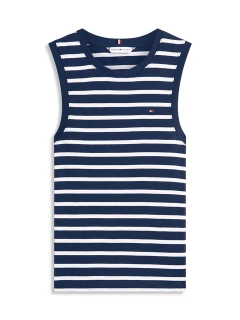 Tommy Hilfiger Canotta da Donna Slim Cody C-Nk WW0WW47806, Blu, XL