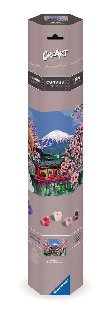 Ravensburger - CreArt Ciliegi In Fiore, Kit Pittura Con I Numeri Per Adulti