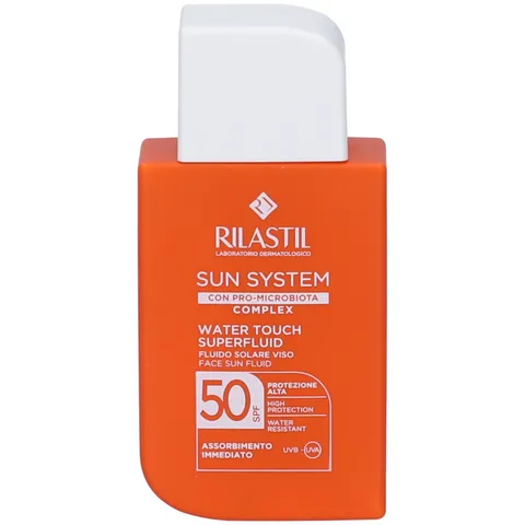 Rilastil Sun System Water Touch Superfluid SPF50, Fluido Solare Viso Idratante e