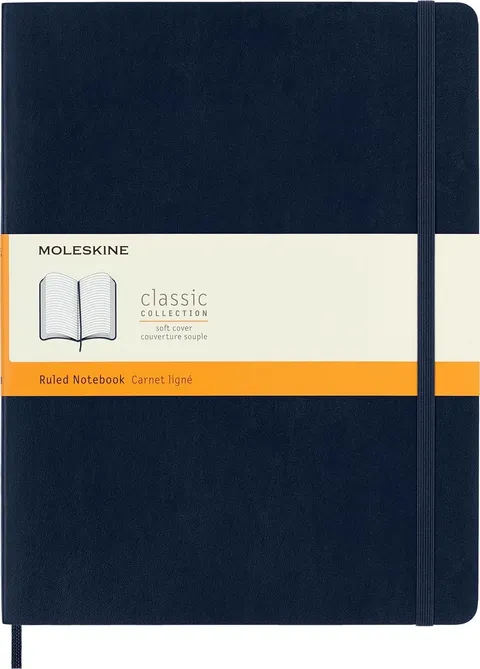 Moleskine Classic Notebook, Taccuino a Righe, Copertina Morbida e Chiusura Elastica