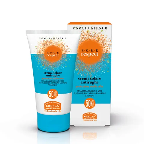 Helan, Fotoprotettore Viso per Uso Quotidiano Waterproof, Crema Solare 50+ Antirughe