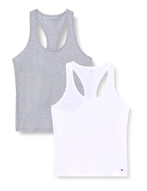 Tommy Hilfiger Donna Canotte Confezione da 2 Elasticizzate, Multicolore (White/ Light