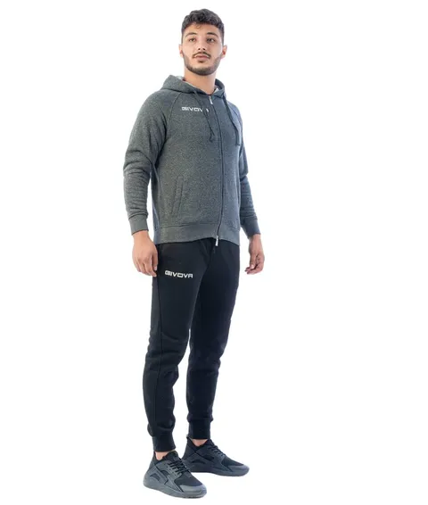 Givova TUTA KING Felpa Grigio Scuro/NERO Tg. 2XL