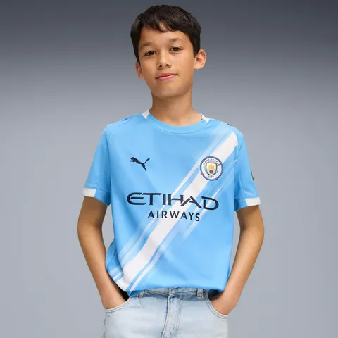 PUMA Manchester City FC Maglia casa Bambini 25/26, Blu (Team Light Blue x White), 128