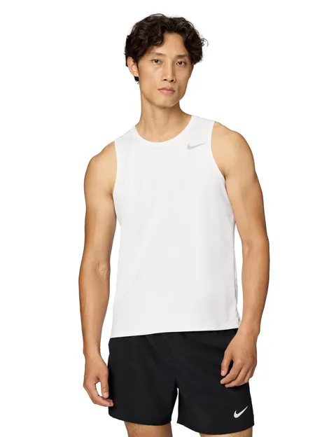 Nike Men's Top M Nk DF Miler Tank, White/Reflective Silv, DV9321-100, L