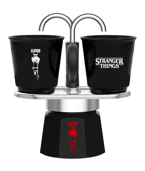 Bialetti Set Mini Express Stranger Things, 2 Bicchierini Termosensibili in ceramica