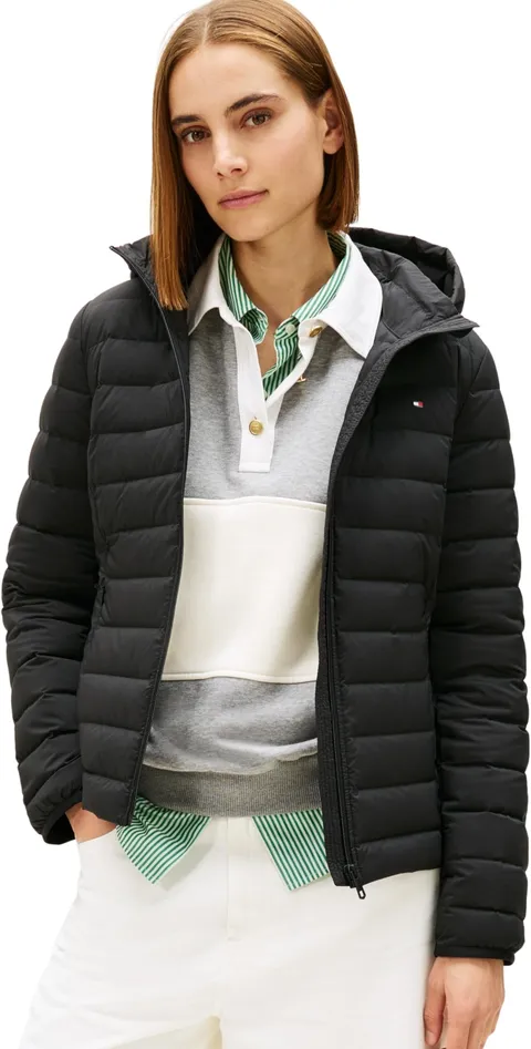 Tommy Hilfiger Piumino da donna in nylon elasticizzato LW WW0WW47753, nero (nero), S