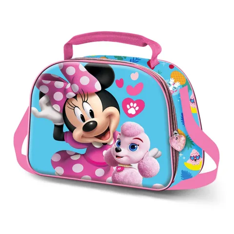 Disney Minnie Mouse Tender-Borsa Porta Merenda 3D, Blu, 26 x 20 cm, Capacità 5 L